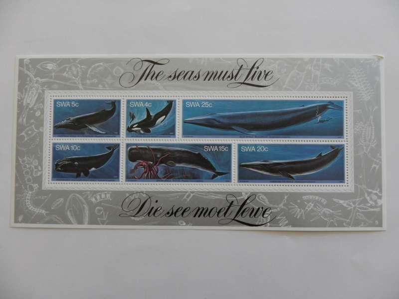 SWA S03 (1980) - Whales Mint Miniature Sheet