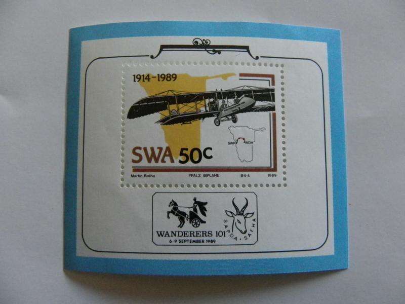 SWA SAF04 (1989) - Aviation in SWA CTO Cancelled Miniature Sheet