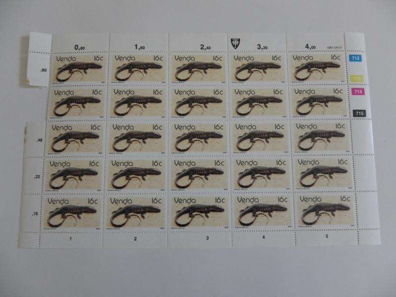 Venda 2.05.1 (1987) - 16c Additional Value Mint Full Sheet