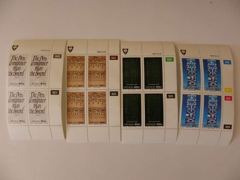 Venda 2.18 (1990) - History of Writing (7th Series) Mint Control Block Set