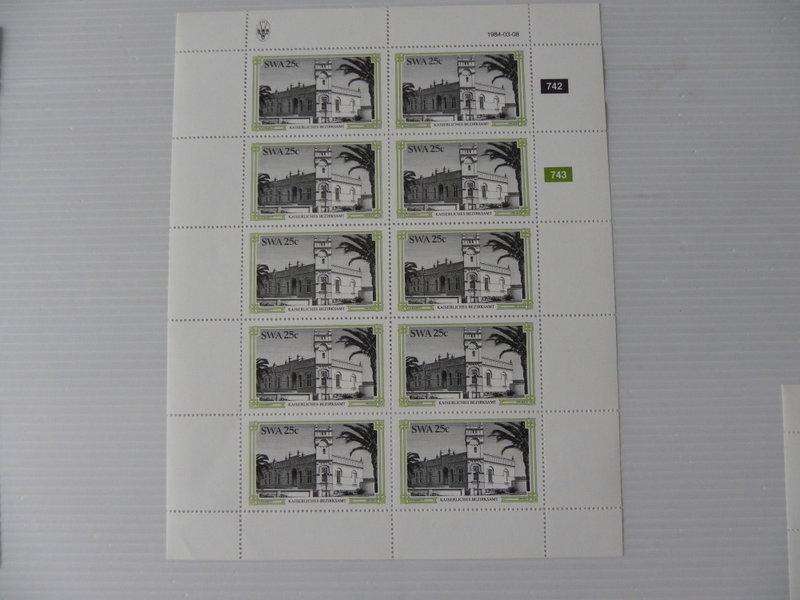 SWA 1.44 (1984) - Historic Buildings of Swakopmund 25c Mint Full Sheet