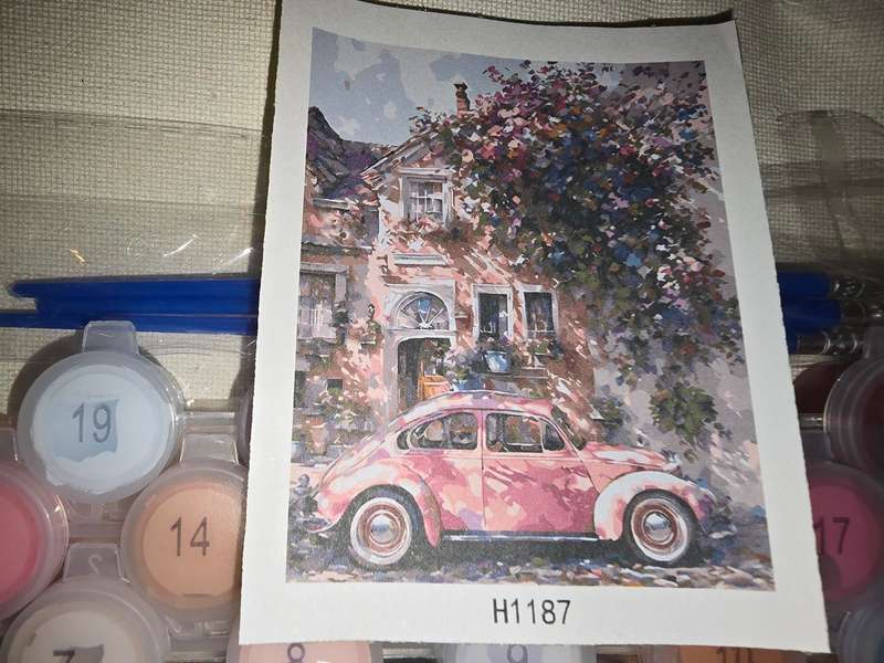 Paint By Numbers - Canvas, Paint - VW Beetle Scene