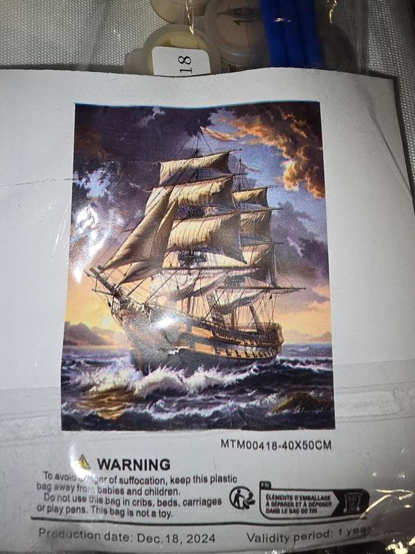 Paint By Numbers - Canvas, Paint - ship at sea