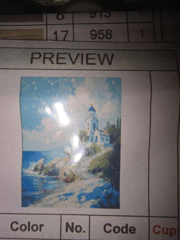 Paint By Numbers - Canvas, Paint - Church on Hill near sea