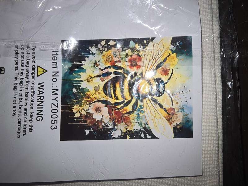 Paint By Numbers - Canvas, Paint - Bee and Flowers