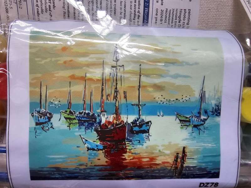 Paint By Numbers - Canvas, Paint - yachts moored