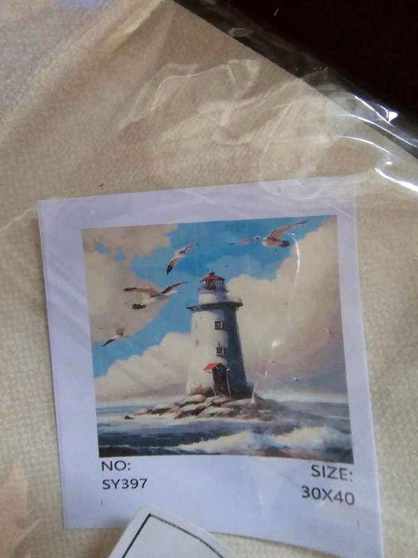 Paint By Numbers - Canvas, Paint - Lighthouse Scene