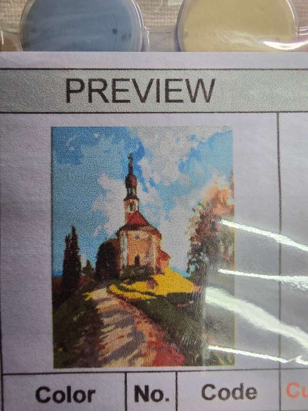 Paint By Numbers - Canvas, Paint - Church on hilltop