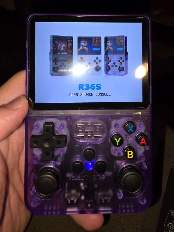 R36s - 64GB Gaming Console - with Retro console emulators and roms [purple]