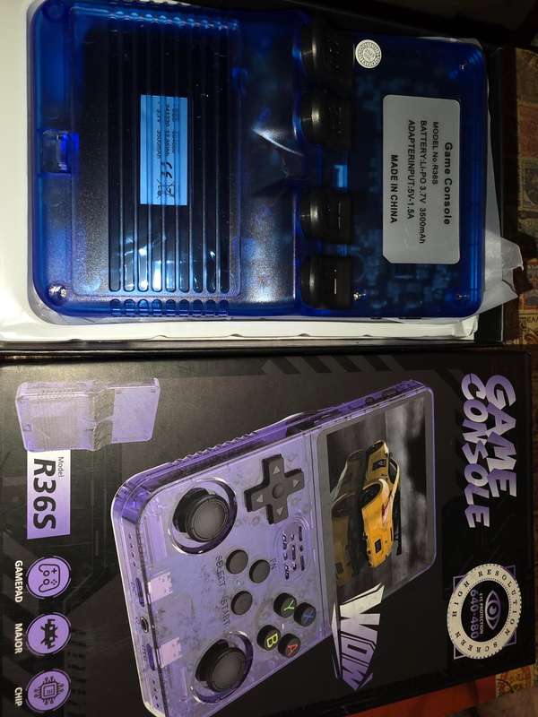 R36s - 64GB Gaming Console - with Retro console emulators and roms (blue)