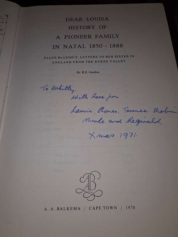 Dear Louisa - History of a Pioneer Family in Natal 1850-1888