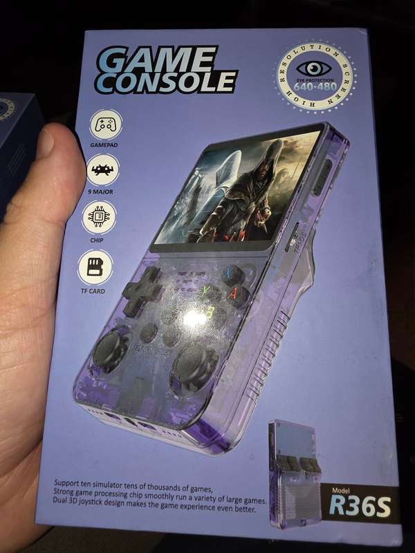 R36s - 64GB Gaming Console - with Retro console emulators and roms (Black/Grey)