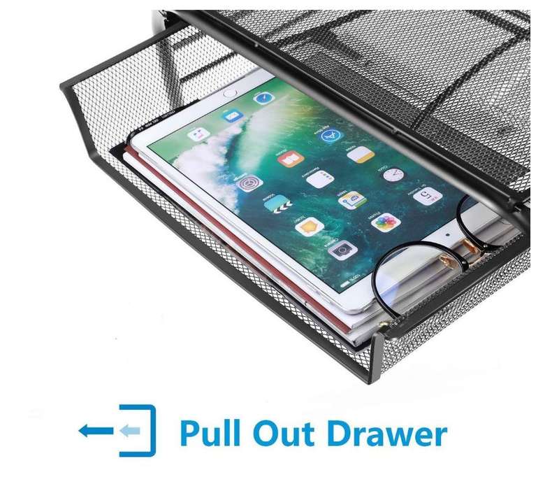 **BRAND NEW** Wire Mesh Computer Monitor Stand With Drawer Organizer