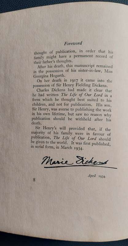 1st Edition of Charles Dickens' The Life of Our Lord - 1934 Associated Newspapers Ltd.