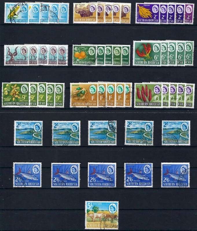 SOUTHERN RHODESIA - 1964 SET TO 5 SHILLINGS - INCLUDING MULTIPLES - SG 94-105 - CV  R 880.00 - VIEW