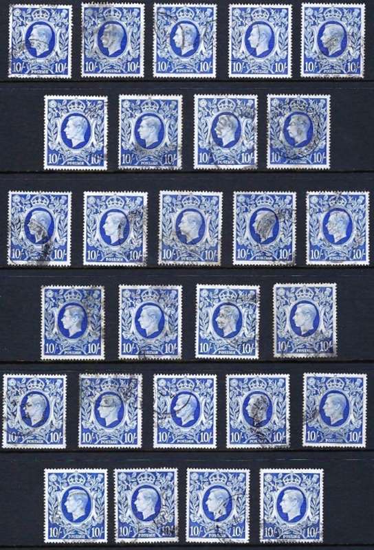 GB - KGVI -1942 - 10/- ULTRAMARINE - FINE USED - SG 478b - CV  R 3,140.00 - VIEW BELOW