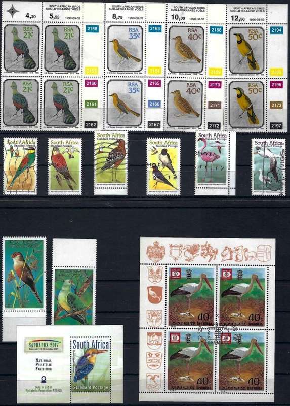 BIRDS - THEMATICS - RSA PLUS OTHERS - CV  R 340.00 - VIEW BELOW