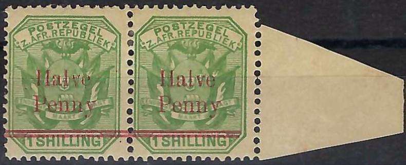 TRANSVAAL - 1895 - OVERPRINT WITH BROKEN "H" VARIETY - MOUNTED MINT