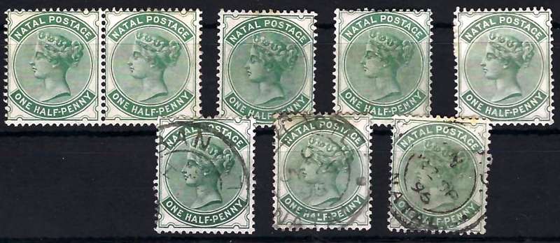 NATAL - 1882 - QUEEN VICTORIA - 5 MINT / 5 USED - SACC 94a - VIEW BELOW