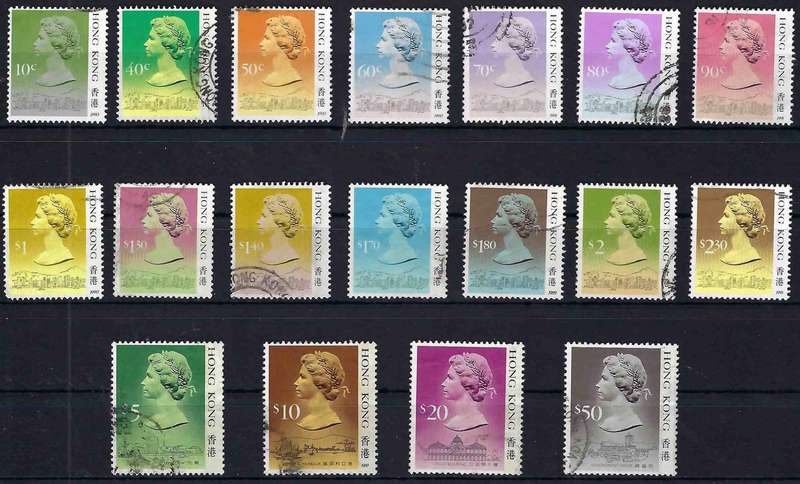 HONG KONG - QE2 - 1987 - COMPLETE FINE USED SET TO $50.00 - SG 538B-615 - CV - 525.00