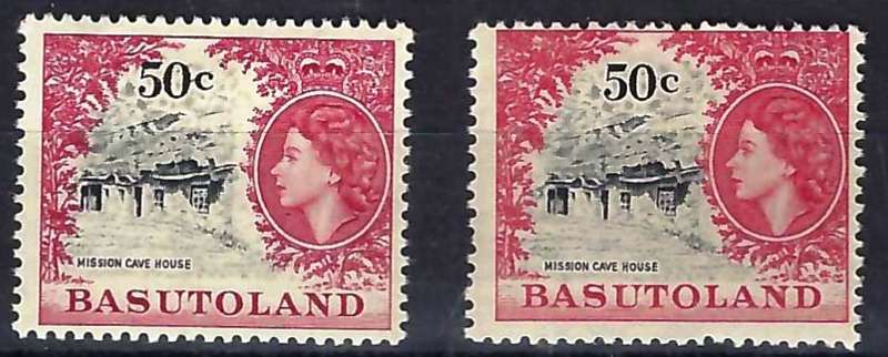 BASUTOLAND - 1961/1964 - QE2 - 50c - LMM  X 2 - SG 78, 92 - CV-R 735.00 - VIEW BELOW