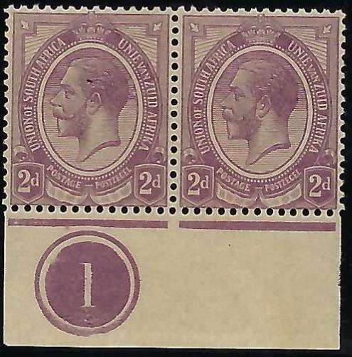 SA UNION - KINGS HEADS  - 2d CONTROL 1 - UNMOUNTED MINT