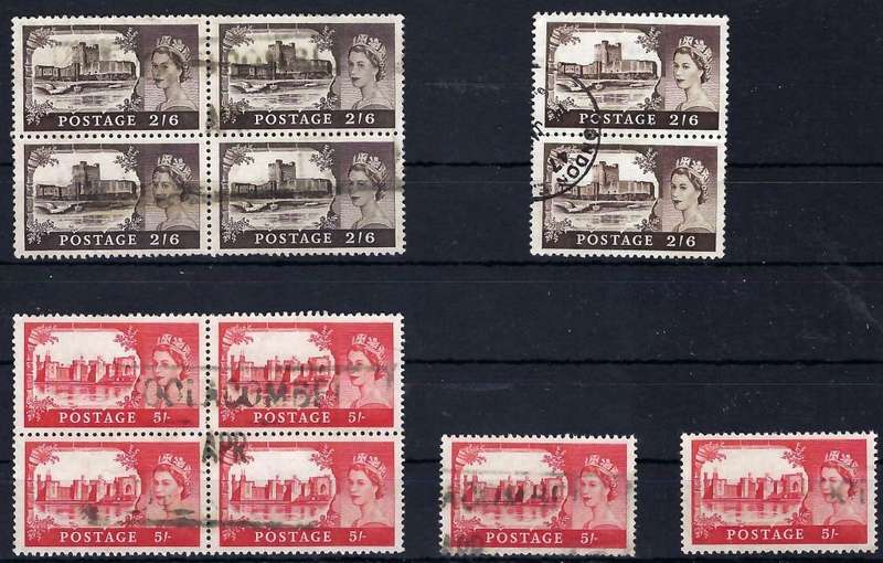 GB - 1953 - QE2 - A GROUP OF HIGH VALUES - MULTIPLES - SG 536-537 - CV  R 830.00 - VIEW BELOW