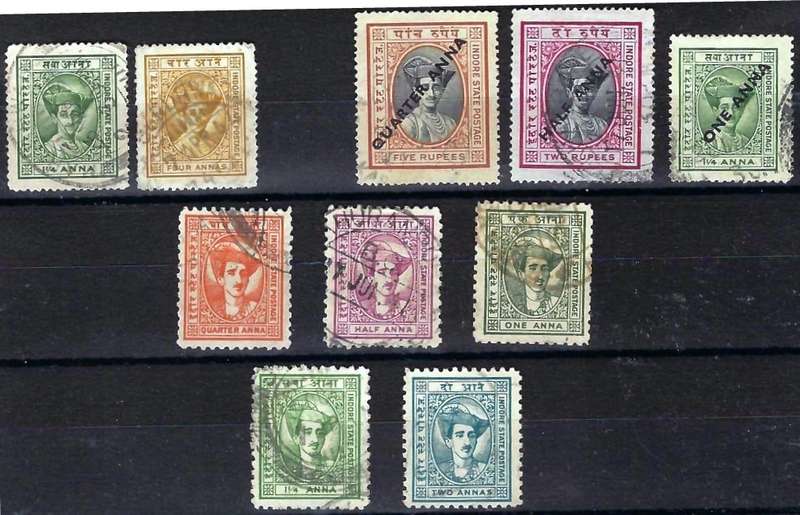 INDORE (INDIA) - 1936, 1940, 1941 - FINE USED - SG 19, 26, 33-40 - CAT VAL  R 370.00 - VIEW BELOW
