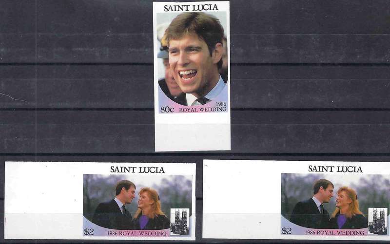 SAINT LUCIA - 1986 - 1st ROYAL WEDDING - 80c & $2 - PLATE PROOFS!