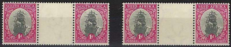 SA UNION - VERTICAL GUTTER PAIRS - SCARCE - ENGLISH & AFRIKAANS FIRST STAMPS