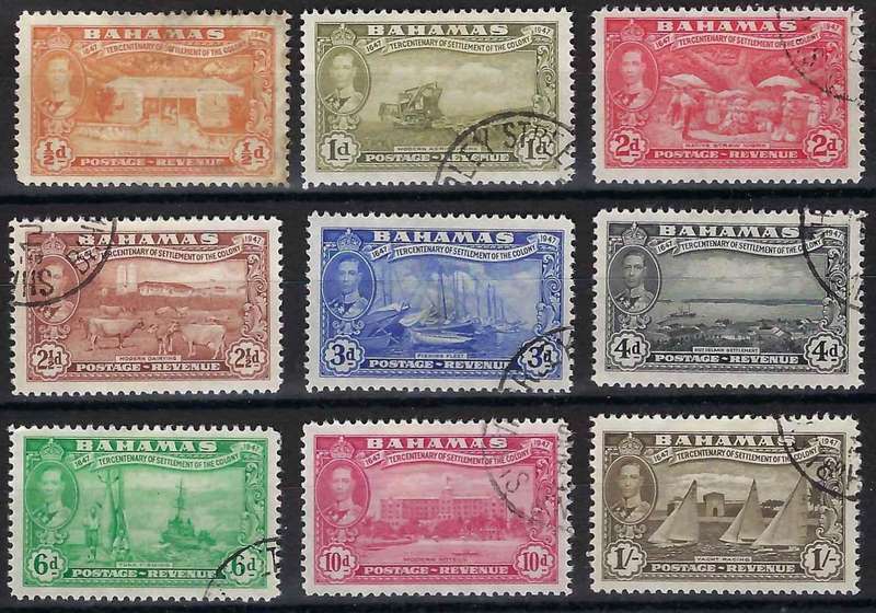 BAHAMAS - 1948 - KGVI USED SELECTION TO 1 SHILLING