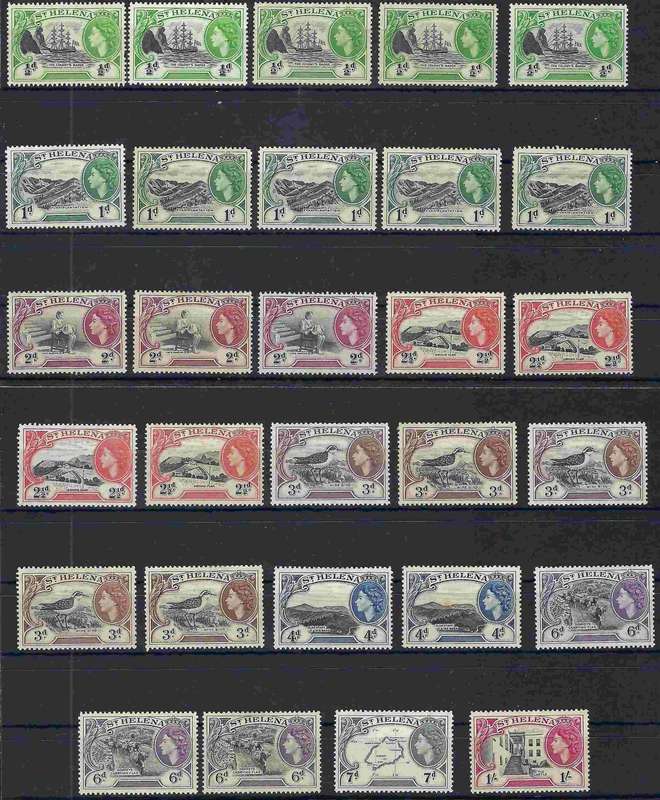 ST HELENA - 1953 - QE2 SELECTION TO 1 SHILLING - MMINT - CV  R 715.00