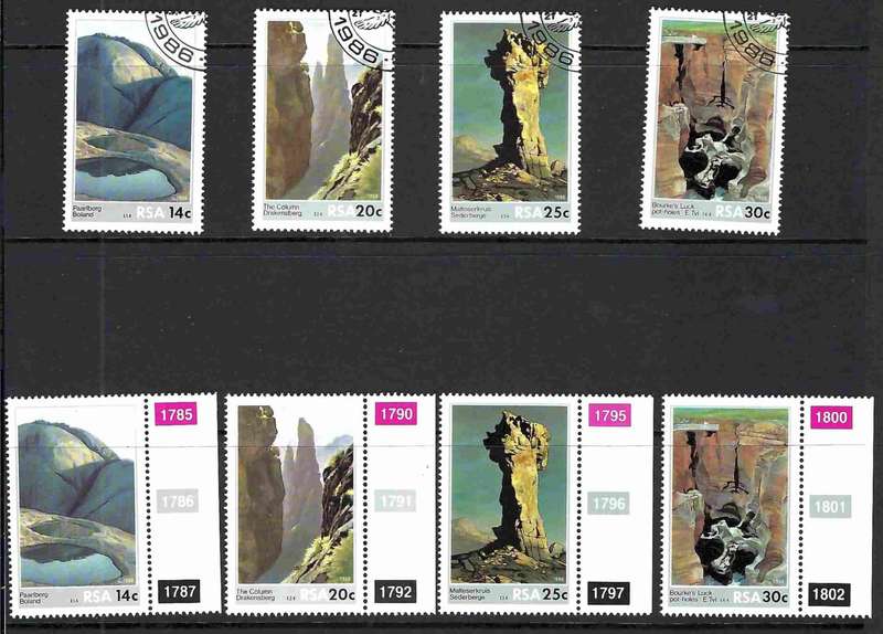 RSA - 1986 - SCENIC BEAUTY - MINT UNM CONTROLS & USED SETS PLUS FD COVER - SACC 616-619
