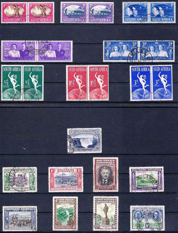SA UNION & SOUTHERN RHODESIA FINE USED SETS - CV  R 300.00 - VIEW BELOW