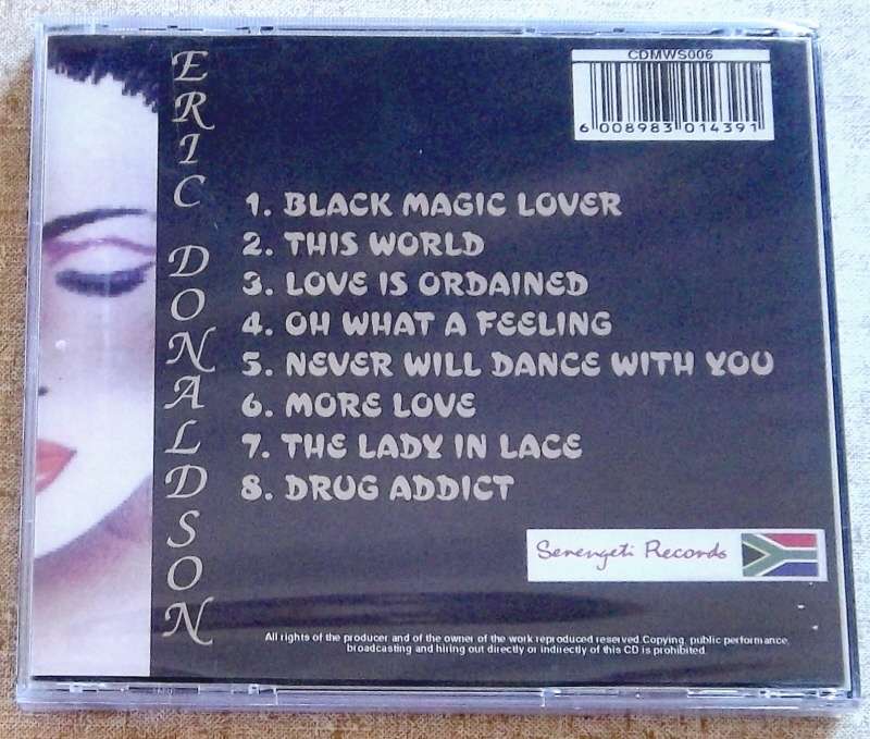 ERIC DONALDSON Black Magic Lover CD Cat# CDMWS006