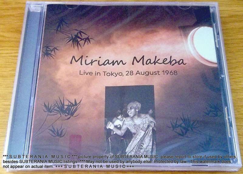MIRIAM MAKEBA Live in Tokyo, 28 August 1968 SOUTH AFRICAN ISSUE Cat# SIYCD028