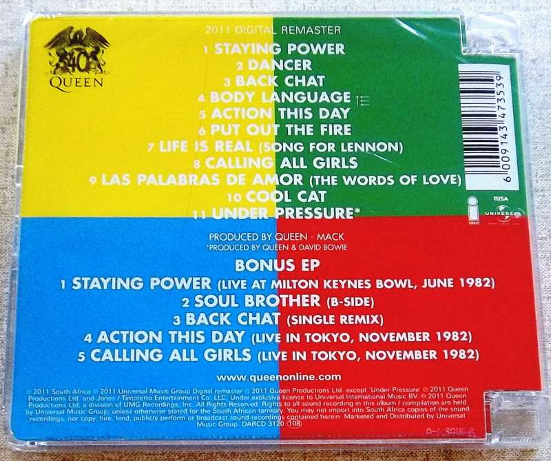 QUEEN Hot Space 2CD Remastered Deluxe Edition Cat# DARCD 3120