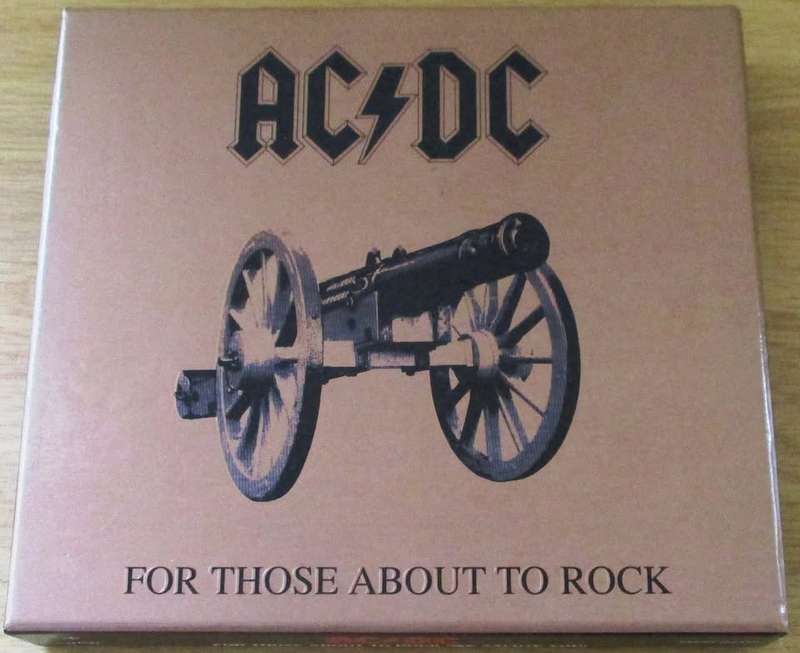AC/DC For Those about to Rock CD BOX SET Includes Button, guitar pic [CD BOX SET SHELF]