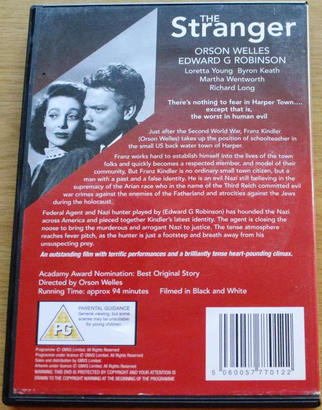 THE STRANGER Orson Welles DVD [BBOX 6] Region 2