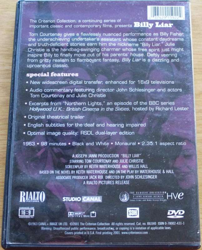 BILLY LIAR DVD [BBOX 6] Region 1