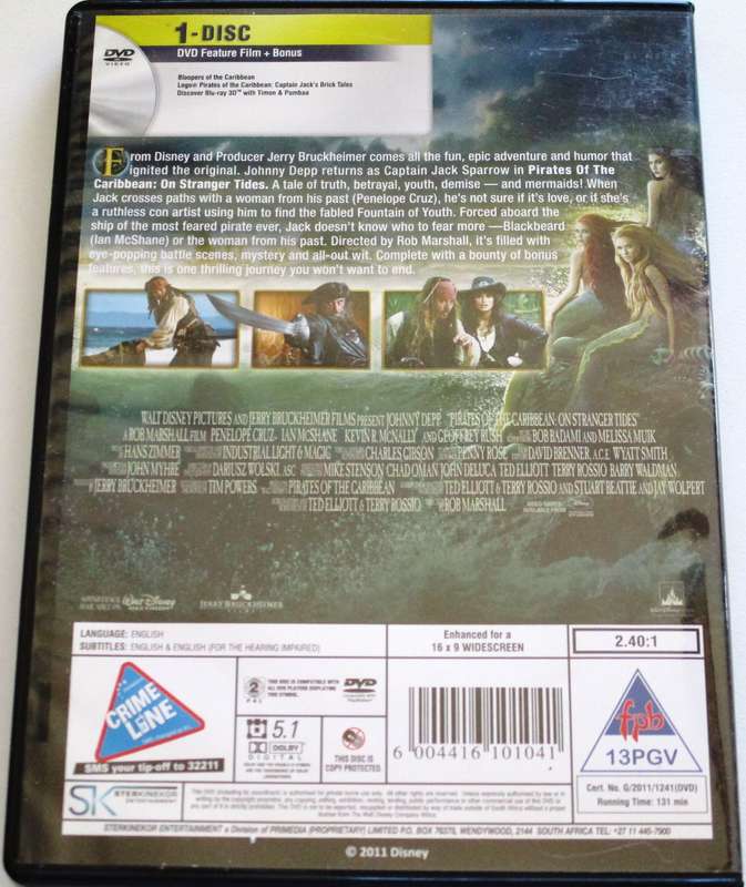 PIRATES OF THE CARIBBEAN On Stranger Tides DVD [BBOX 13]