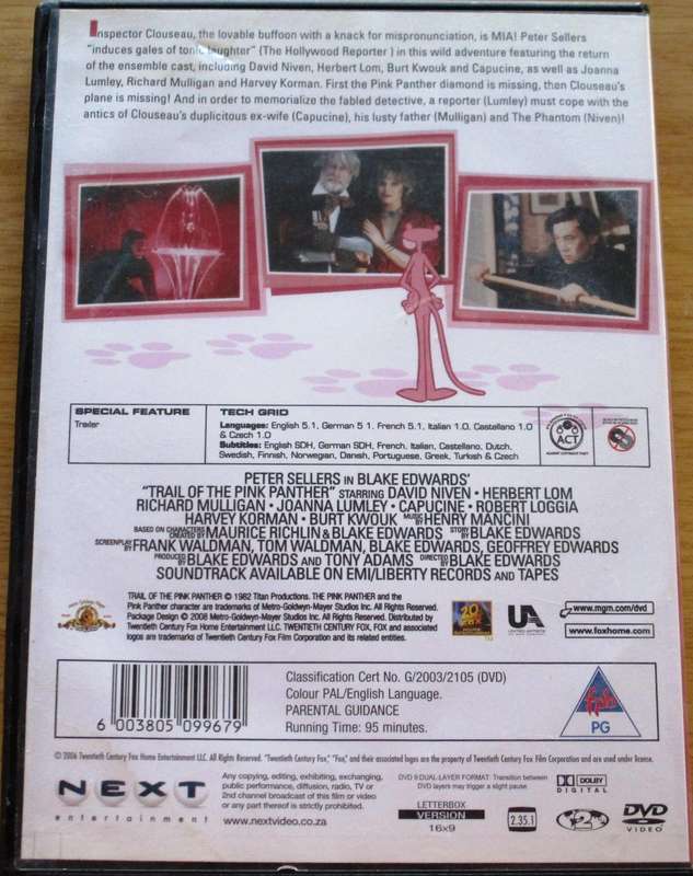 TRAIL OF THE PINK PANTHER Peter Sellers  DVD [BBOX 7] Region 2