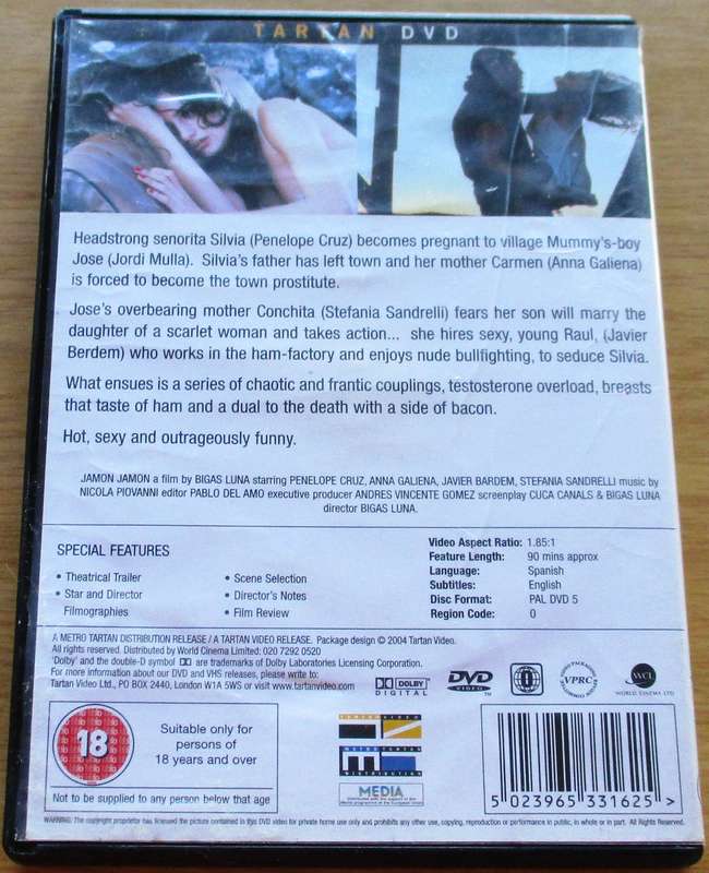 JAMON JAMON Penelope Cruz DVD [BBOX 7] Region free