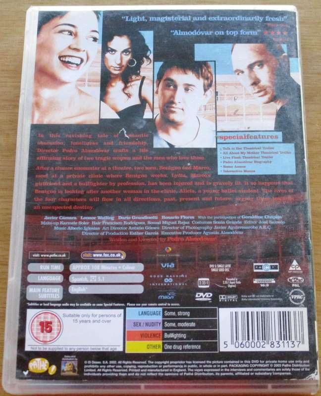 TALK TO HER DVD [BBOX 7] Region 2