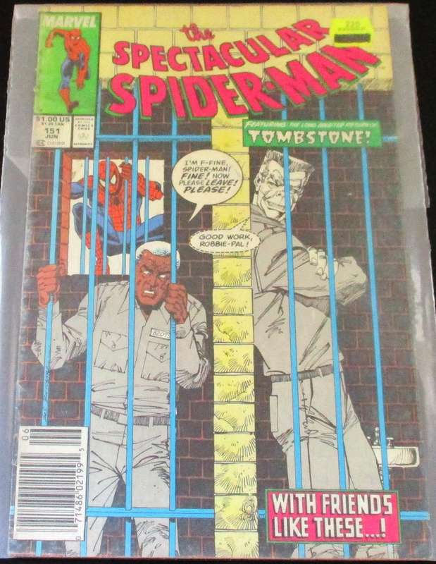MARVEL THE SPECTACULAR SPIDER-MAN Tombstone With Friends like These #151 June 1989 [Box 1]