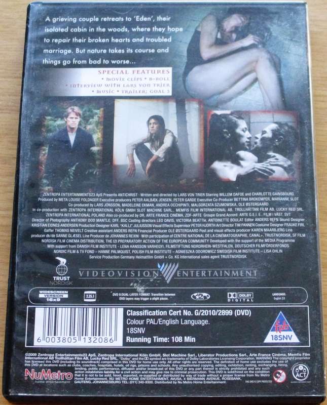 ANTI CHRIST William Dafoe DVD [BBOX 7] Region 2
