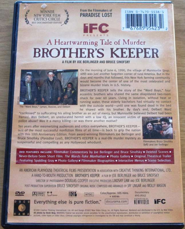 BROTHER'S KEEPER A Heartwarming Tale of Murder DVD [BBOX 7] Region 1