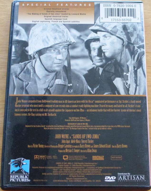 SANDS OF TWO JIMA John Wayne DVD [BBOX 7] Region 1