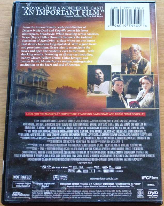 MANDERLAY William Dafoe DVD [BBOX 7] Region 1