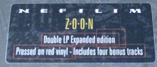 THE NEFILIM Zoon 2xLP TRANSPARENT RED VINYL